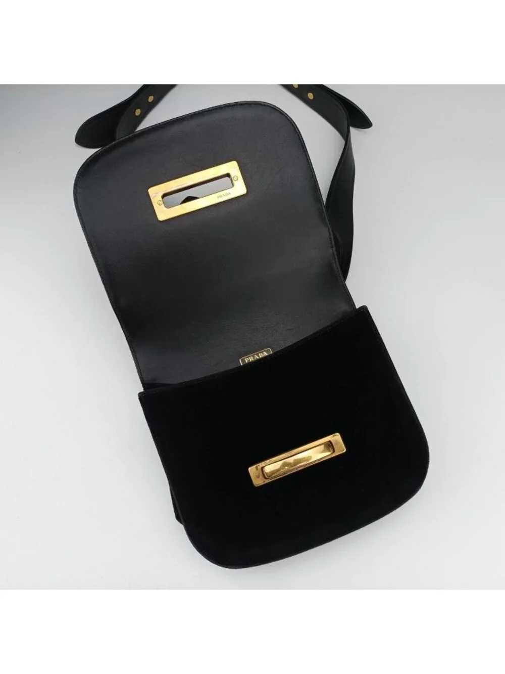 Prada Pioneer Black Leather 25 Shoulder